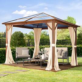 TOOLPORT 3x3 m Hardtop Gartenpavillon, inkl. 4