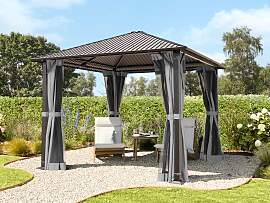 TOOLPORT 3x3 m Hardtop-Gartenpavillon, inkl. 4