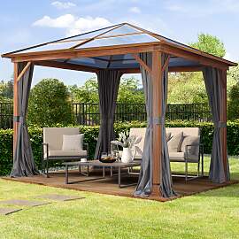TOOLPORT 3x3 m Hardtop Gartenpavillon, inkl. 4