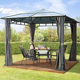 TOOLPORT 3x3 m Hardtop Gartenpavillon, inkl. 4