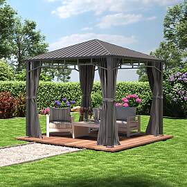 TOOLPORT 3x3 m Hardtop Gartenpavillon, inkl. 4
