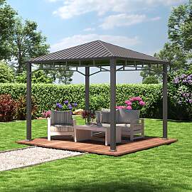 TOOLPORT 3x3 m Hardtop Gartenpavillon, ohne