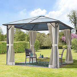 TOOLPORT 3x3m Hardtop Gartenpavillon, inkl. 4