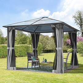 TOOLPORT 3x3m Hardtop Gartenpavillon, inkl. 4