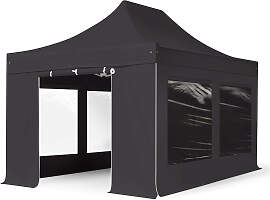 TOOLPORT 3x4,5m Stahl Faltpavillon, inkl. 4
