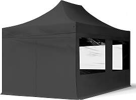 TOOLPORT 3x4,5m Stahl Faltpavillon, inkl. 4