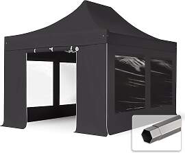 TOOLPORT 3x4,5m Stahl Faltpavillon, inkl. 4