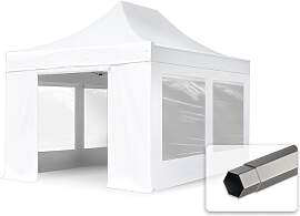 TOOLPORT 3x4,5m Stahl Faltpavillon, inkl. 4