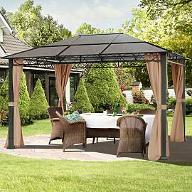 TOOLPORT 3x4 m Hardtop Gartenpavillon, inkl. 4