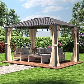 TOOLPORT 3x4 m Hardtop Gartenpavillon, inkl. 4