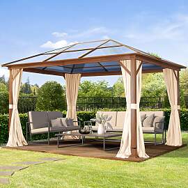 TOOLPORT 3x4 m Hardtop Gartenpavillon, inkl. 4