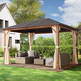 TOOLPORT 3x4 m Hardtop Gartenpavillon, inkl. 4