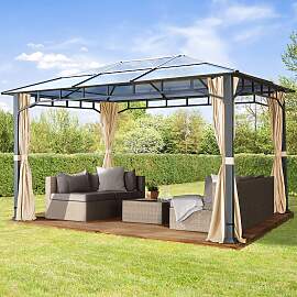 TOOLPORT 3x4 m Hardtop Gartenpavillon, inkl. 4