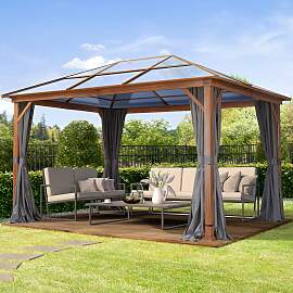 TOOLPORT 3x4 m Hardtop Gartenpavillon, inkl. 4