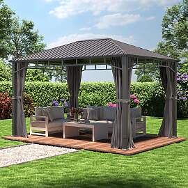 TOOLPORT 3x4 m Hardtop Gartenpavillon, inkl. 4