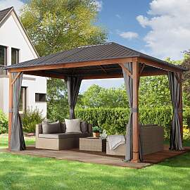 TOOLPORT 3x4 m Hardtop Gartenpavillon, inkl. 4