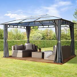 TOOLPORT 3x4 m Hardtop Gartenpavillon, inkl. 4