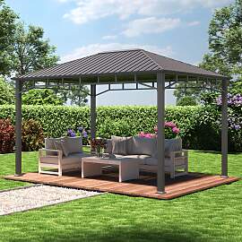 TOOLPORT 3x4 m Hardtop Gartenpavillon, ohne