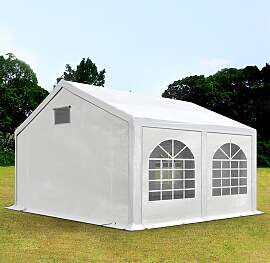 TOOLPORT 3x4m Partyzelt, PE-Plane, weiß, mit