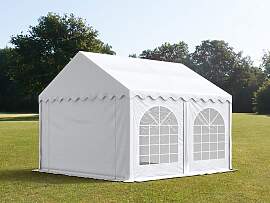 TOOLPORT 3x4m Partyzelt, PVC-Plane, weiß, mit