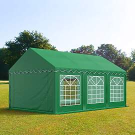 TOOLPORT 3x6m Partyzelt, PVC-Plane, dunkelgrün -