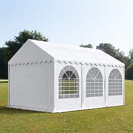 TOOLPORT 3x6m Partyzelt, PVC-Plane, weiß, mit