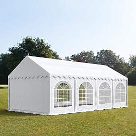 TOOLPORT 3x9m Partyzelt, PVC-Plane, weiß, mit