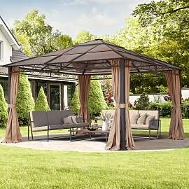 TOOLPORT 4x4 m Hardtop Gartenpavillon, inkl. 4
