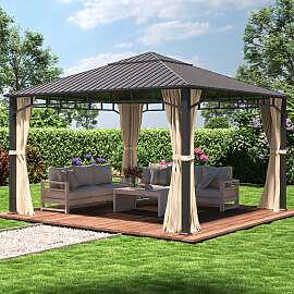 TOOLPORT 4x4 m Hardtop Gartenpavillon, inkl. 4