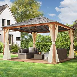 TOOLPORT 4x4 m Hardtop Gartenpavillon, inkl. 4