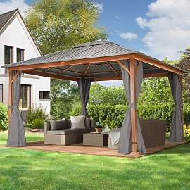 TOOLPORT 4x4 m Hardtop Gartenpavillon, inkl. 4