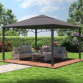 TOOLPORT 4x4 m Hardtop Gartenpavillon, ohne