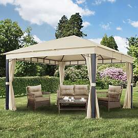 TOOLPORT 4x4 m Softtop Gartenpavillon, inkl. 4
