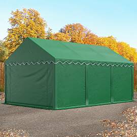 TOOLPORT 4x6 m Lagerzelt, PVC-Plane, dunkelgrün - 
