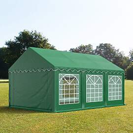 TOOLPORT 4x6m Partyzelt, PVC-Plane, dunkelgrün -