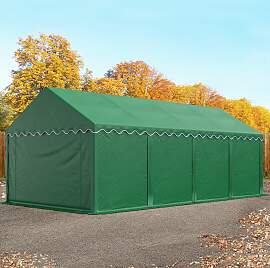 TOOLPORT 4x8 m Lagerzelt, PVC-Plane, dunkelgrün - 