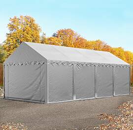 TOOLPORT 4x8 m Lagerzelt, PVC-Plane, grau - (5354)