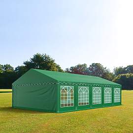 TOOLPORT 5x10m Partyzelt, PVC-Plane, dunkelgrün - 