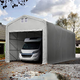 TOOLPORT 5x10m Zeltgarage, PRIMEtex-Plane, grau,