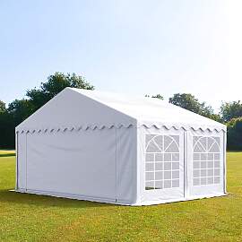 TOOLPORT 5x4m Partyzelt, PVC-Plane, weiß - (6164)