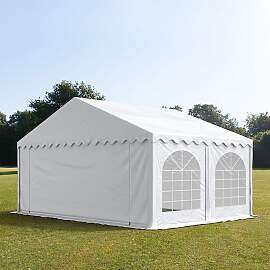 TOOLPORT 5x5m Partyzelt, PVC-Plane, weiß, mit