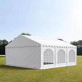 TOOLPORT 5x6m Partyzelt, PVC-Plane, weiß, mit