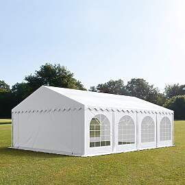 TOOLPORT 5x8m Partyzelt, PVC-Plane, weiß, mit