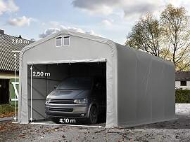 TOOLPORT 5x8m Zeltgarage, PVC-Plane, grau, ohne