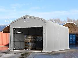 TOOLPORT 5x8m Zelthalle, PVC-Plane, grau, ohne
