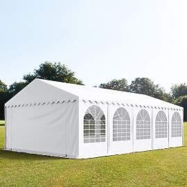 TOOLPORT 6x10m Partyzelt, PVC-Plane, weiß, mit