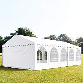 TOOLPORT 6x10m Partyzelt, PVC-Plane, weiß, mit