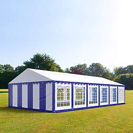 TOOLPORT 6x12m Partyzelt, PVC-Plane, blau-weiß -