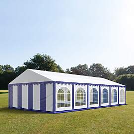 TOOLPORT 6x12m Partyzelt, PVC-Plane, blau-weiß,