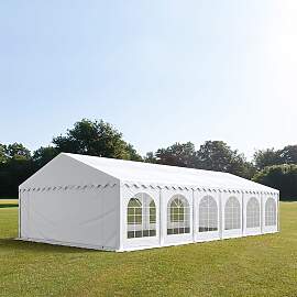 TOOLPORT 6x12m Partyzelt, PVC-Plane, weiß, mit